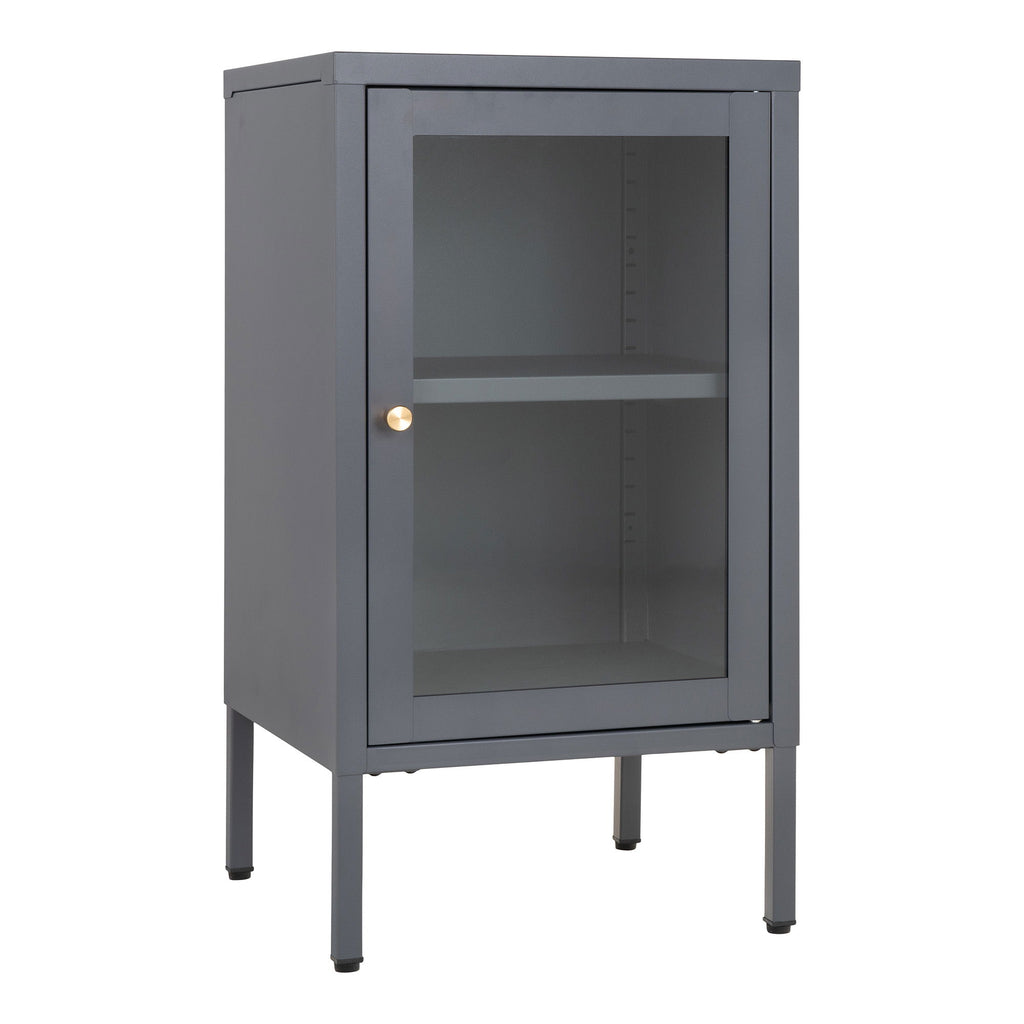 Dalby Cabinet - Cabinet with glass door, grey